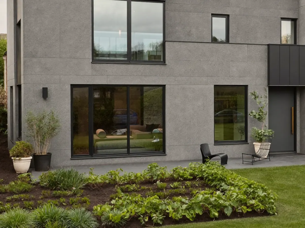 Exterior of a UK house fitted with new energy efficient glazing